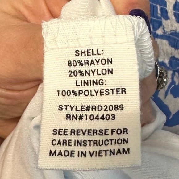 AUGUST SKY Blue White Floral Smocked Puff Sleeve Prairie Milkmaid Maxi Dress M - Picture 5 of 8